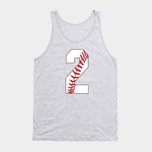 Baseball Number 2 #2 Baseball Shirt Jersey Favorite Player Biggest Fan Tank Top